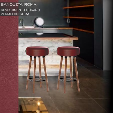 Imagem de 2 Banquetas Para Cozinha Bancada E Balcão Vermelho Roma