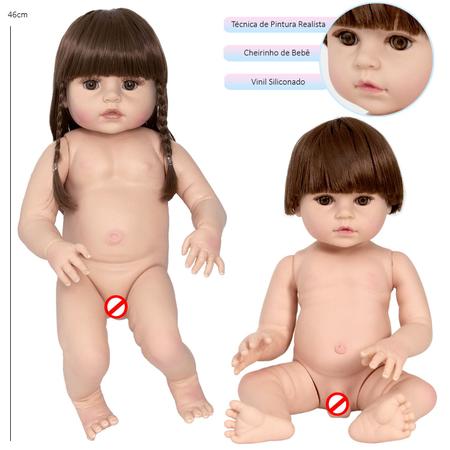 Bebe Reborn Boneca Gemeos Realista Toma Banho Casal