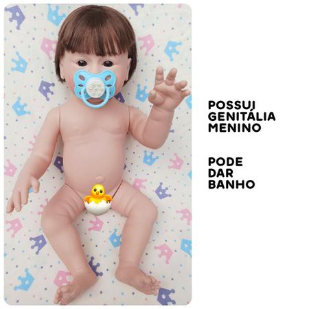 Bebe Reborn Gêmeos Casal 100% Silicone Bolsa 36 Acessórios : :  Brinquedos e Jogos