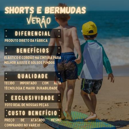 Imagem de 2 Bermudas Short Infantil Masc Tactel Verão Praia Escola 014