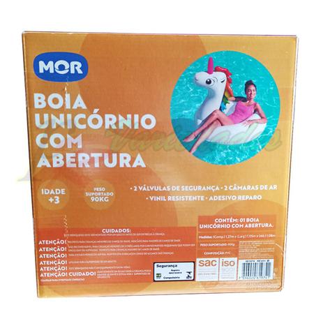 Imagem de 2 Boia Branca Mor De Unicornio Suporta Até 90kg Acima De +3