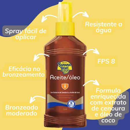 Imagem de 2 Bronzeador Banana Boat Óleo Melanina Ativa Fps8 236ml