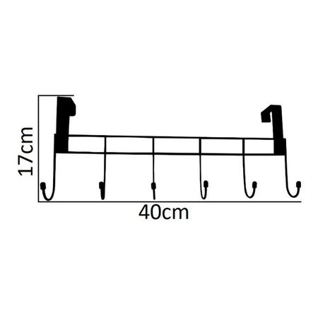 Imagem de 2 Cabides De Porta Com 6 Ganchos Organizar Roupas e Toalhas Em Aço