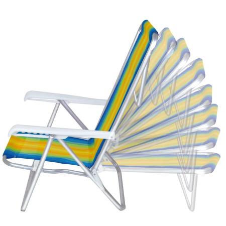 Imagem de 2 Cadeira Praia Piscina em Alumínio Dobrável 8 Posições MOR