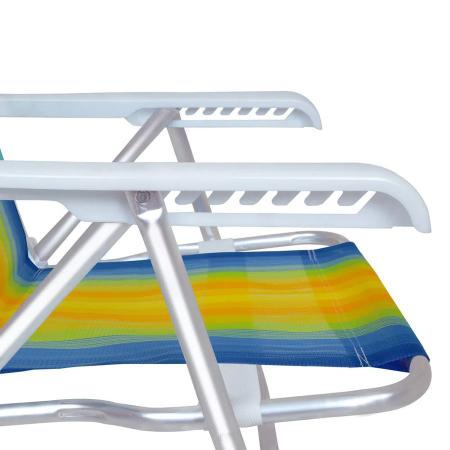 Imagem de 2 Cadeira Praia Piscina em Alumínio Dobrável 8 Posições MOR