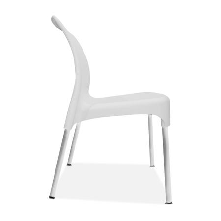Imagem de 2 Cadeiras plástica Sec Line Branca com pés de Alumínio Cozinha Sala 