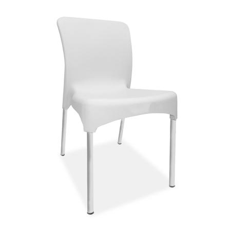 Imagem de 2 Cadeiras plástica Sec Line Branca com pés de Alumínio Cozinha Sala 