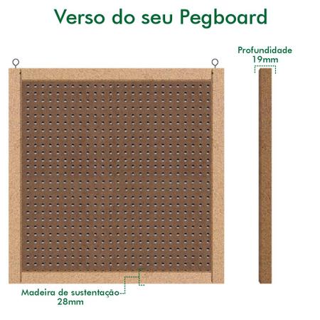 Imagem de 2 Chapas Eucatex Perfurado Pegboard Painel 60x60 20 Ganchos