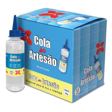 Imagem de 2 Cola De Silicone Líquida Artesanato Eva Isopor Couro 100Ml