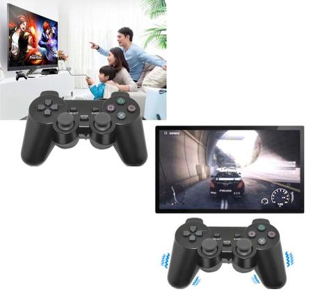 Imagem de 2 Controle Compatível Com Playstation 2 Dualshock 2 Ps2 Slim Joystick Preto