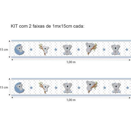Imagem de 2 Faixas Adesivas De Parede Ursinha Coala