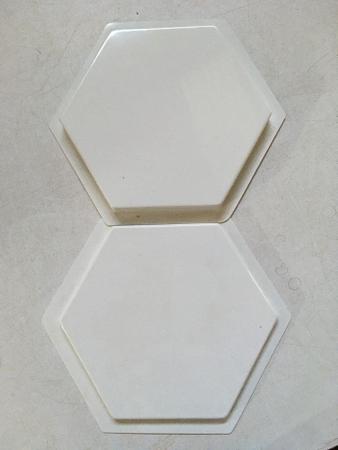 Imagem de 2 Forma Gesso 3d Hexagonal 31x26,5 Abs 2mm Molde Para Gesso/cimento