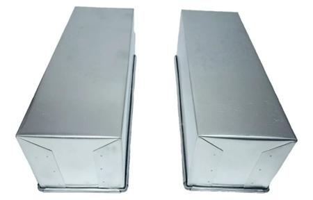 Imagem de 2 Formas P/ Pão De Forma 500g Sem Tampa Alumínio 30x10x10cm