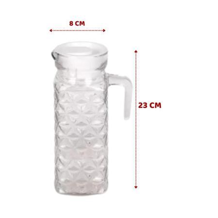 Imagem de 2 Jarras De Vidro 1 Litro Diamante Transparente Suco Água