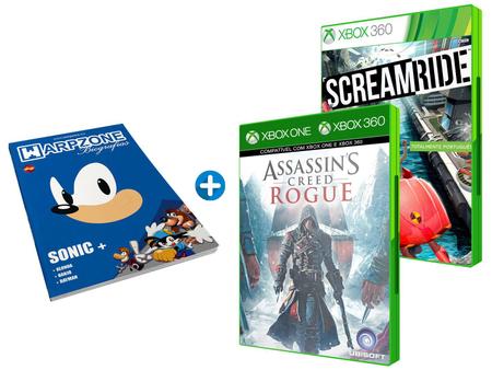 2 Jogos para Xbox 360 - com Livro Biografias Sonic WarpZone