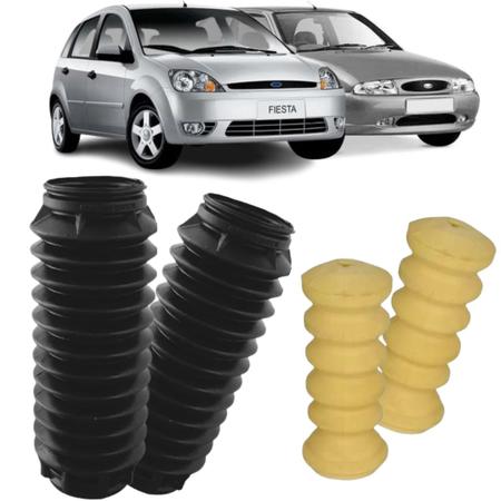 Imagem de 2 Kit Batente + Coifa Traseiro Ford Ka G1 Fiesta Hatch Sedan