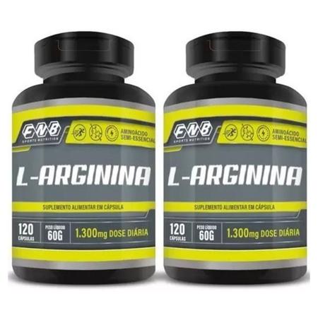 Imagem de 2 L- Arginina 100% Pura 120 Capsulas 1300mg