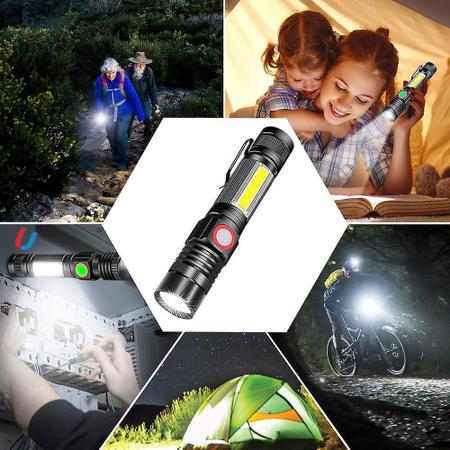 Imagem de 2 * Lanterna, USB Poderosa Luz da Tocha LED, Caminhadas, Campin