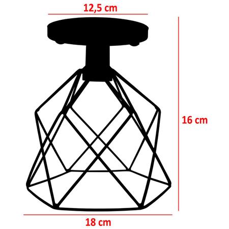 2 Lustre Teto Plafon + 2 Lâmpada Led St64 Industrial Aramado Cálice Retrô Luminária Vintage - Agp Ilumini/Gmh Tr Imagem de 2 Lustre Teto Plafon + 2 Lâmpada Led St64 Industrial Aramado Cálice Retrô Luminária Vintage