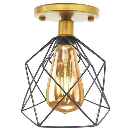 2 Lustre Teto Plafon + 2 Lâmpada Led St64 Industrial Aramado Cálice Retrô Luminária Vintage - Agp Ilumini/Gmh Tr Imagem de 2 Lustre Teto Plafon + 2 Lâmpada Led St64 Industrial Aramado Cálice Retrô Luminária Vintage