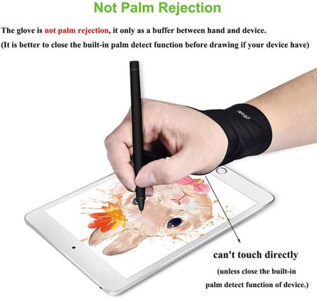 Imagem de 2 Luvas De Desenho Tablet Mesas digitalizadoras Wacom Dois Dedos Sketch