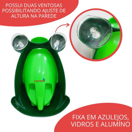 Imagem de 2 Mictórios Infantil Sapinho Portátil Penico Sapo Menino com 2 Ventosas Verde Importway Bw-182 Vd