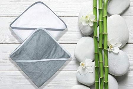 Imagem de 2 Pack Bamboo Baby Bath Towel - Ultra Absorbent - Toalhas com Capuz Ultra Macio para Bebês, Criança, Criança - Recém-Nascido Essencial -Perfeito Registro de Bebê Presentes para Menina do Menino - Grande