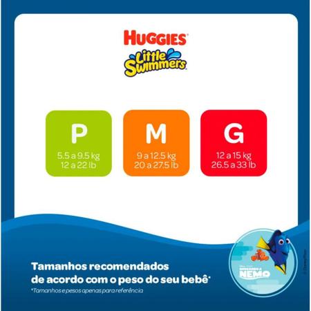 Imagem de 2 Pacotes de Fralda Descartavel Huggies Little Swimmers Praia e Piscina Tamanho G com 10 Unidades