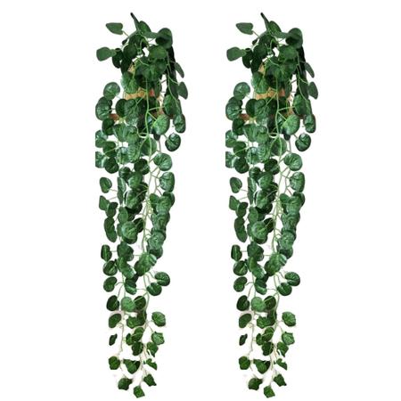 Imagem de 2 Pendente de Planta artificial arranjo muro inglês peperômia decorativo