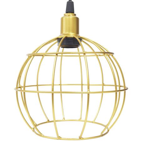 2 Pendentes Aramado Globo Luminária Lustre Retrô Balcão Dourado + 2 Lâmpada Led ST64 Vintage Teto - Agp Ilumini/Gmh Tr Imagem de 2 Pendentes Aramado Globo Luminária Lustre Retrô Balcão Dourado + 2 Lâmpada Led ST64 Vintage Teto