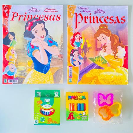 Revista Pinte E Brinque Princesas Disney Com Lápis De Cor 6 Cores  Passatempo Jogos Atividades Pintar E Colorir Princesas Disney Acompanha  Caixinha De Lápis De Cor 6 Cores