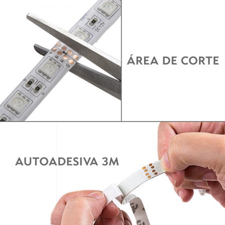 Imagem de 2 Rolos Fita LED SMD 3528 IP65 Branca Fria-6000k Rolo 5 metros/300 Leds Com Silicone - EXTERNA