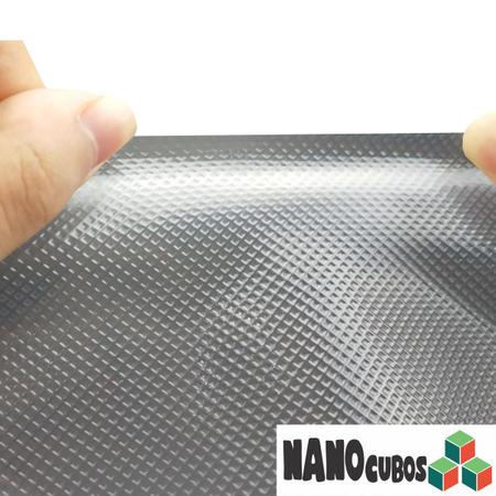Imagem de 2 Rolos Nanocubos 10x500cm Embalagens Sacos refil bobina com Ranhura Gofrada para Seladora A Vácuo