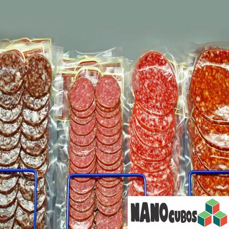Imagem de 2 Rolos Nanocubos 10x500cm Embalagens Sacos refil bobina com Ranhura Gofrada para Seladora A Vácuo