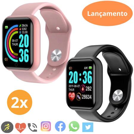 Imagem de 2 Smartwatch Relógio Ultra Inteligente Casal Amigo Namorados