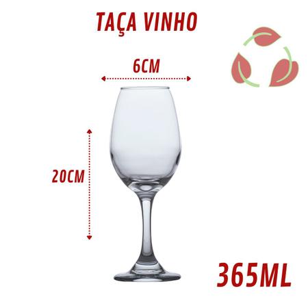 Imagem de 2 Taça Vinho 365ML Cristal para Festas Natal New Year 2023