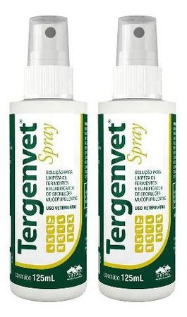 Imagem de 2 Tergenvet Spray 125ml Limpeza Feridas Cães/gatos - Vetnil