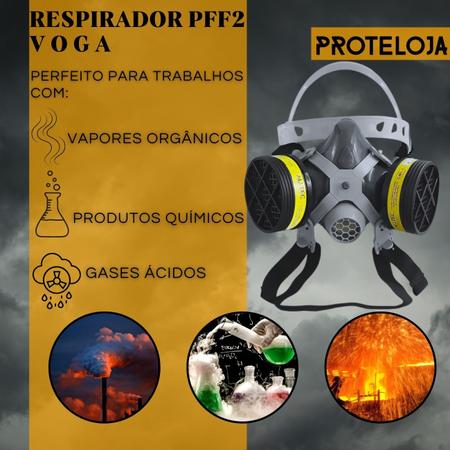 Imagem de 2 Un Mascara Respirador Facial Pintura Filtro Ácidos Quimica Gases Ácidos Filtros 1/4 Pó Vapores Poeira Névoas 