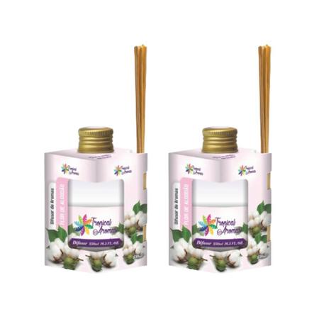 Imagem de 2 Unid Difusor e Aromatizador de Ambiente com Varetas Varias Fragrâncias 250ml Cada Tropical Aromas