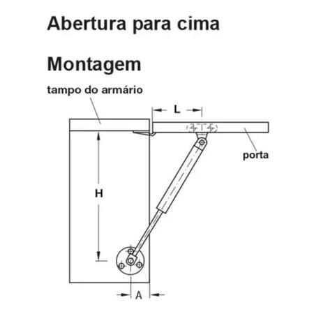 Imagem de 2 Unidades Amortecedor Pistão A Gás 60N para Armário de cozinha e móveis em geral