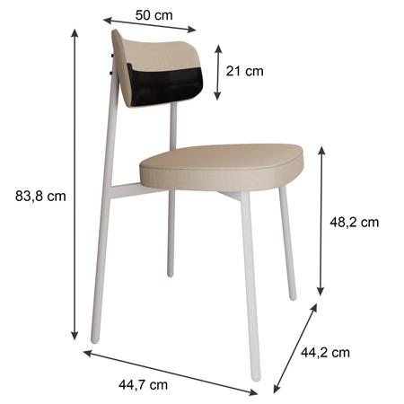 Imagem de 2 Unidades Cadeira Alloa fixa C/4 Pés 50 X 44,7 X 83,8 cm Pés Brancos