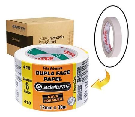 Imagem de 2 Unidades Fita Adevisa Dupla Face Papel Branco 12Mmx30M