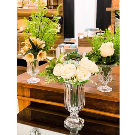 Imagem de 2 Vasos de Vidro Decorativo Lyor Renaissance Pequenos 11x14,5cm para Flores Hall de Entrada