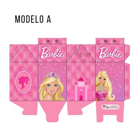 Caixa Milk para Lembrancinhas Barbie - 8 Un - Extra Festas