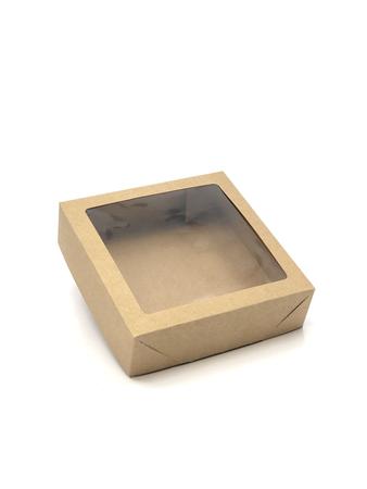 Imagem de 20 Caixas de Papel Kraft Com Visor Para Presente  (15x15x4cm)