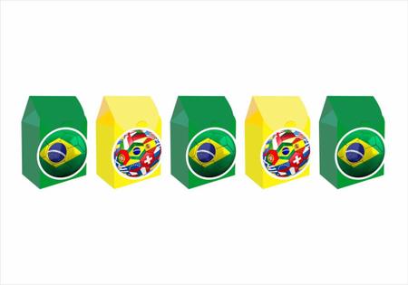 Imagem de 20 Caixinhas MILK para doces Copa do Mundo Brasil