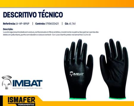 20 Luva Epi Segurança Multitato Mecânico Manutenção Geral - Imbat Imagem de 20 Luva Epi Segurança Multitato Mecânico Manutenção Geral