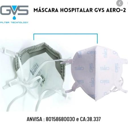 Imagem de 20 Máscaras Pff2/n95  Gvs Descartável Hospitalar  Anvisa  (Espuma semelhante aura 9320 da 3M )