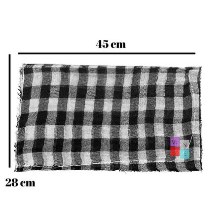 Imagem de 20 Panos De Chão Saco Alvejado Xadrez Preto Limpeza Geral