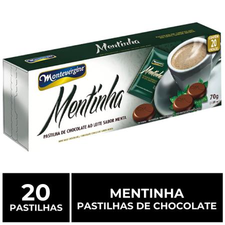 20 Pastilhas de Chocolate, Mentinha, Montevérgine Imagem de 20 Pastilhas de Chocolate, Mentinha, Montevérgine